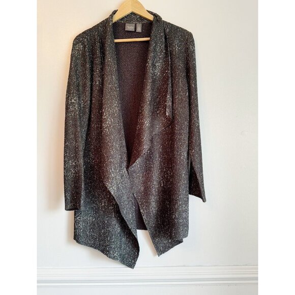 Chico's Jackets & Blazers - Chico's Travelers Collection Crushed Duster Multi-Color Women 2 Large Black Gray